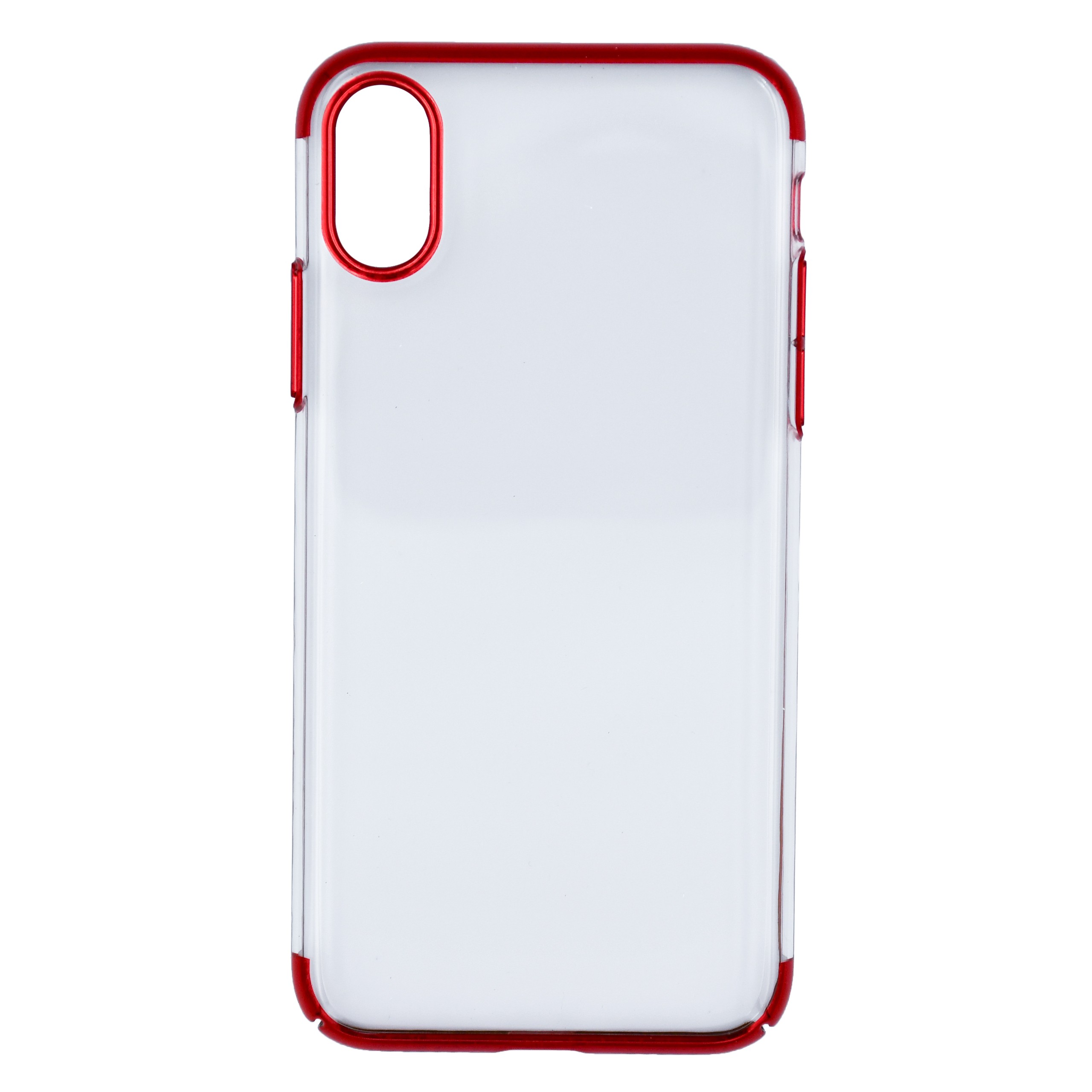 Etui Muvit Clear Case do iPhone X - Czerwone - widok z tyłu.