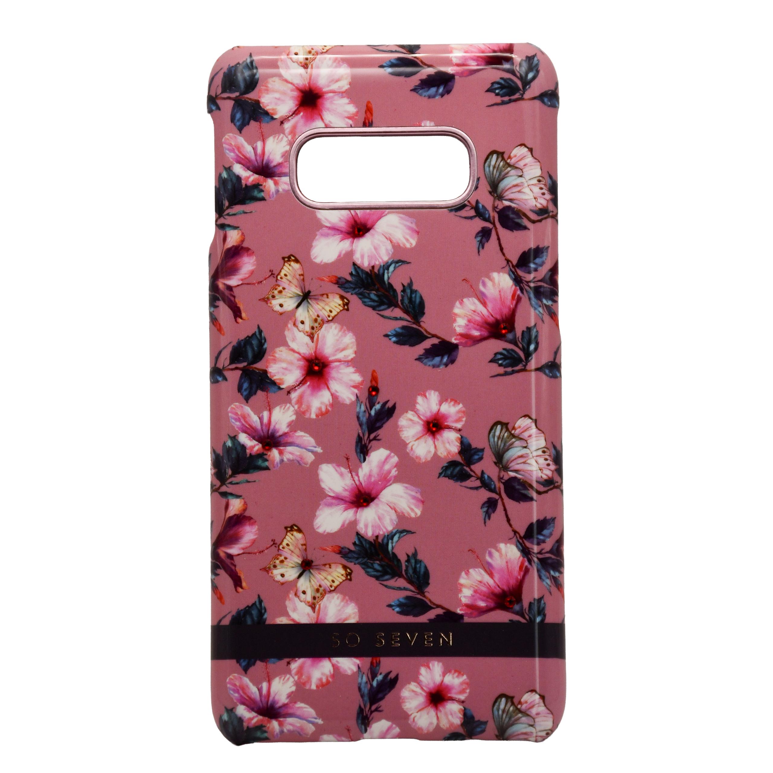 Etui So Seven Seoul Hibiscus do Samsung Galaxy S10e - widok z tyłu z wzorem hibiskusa.