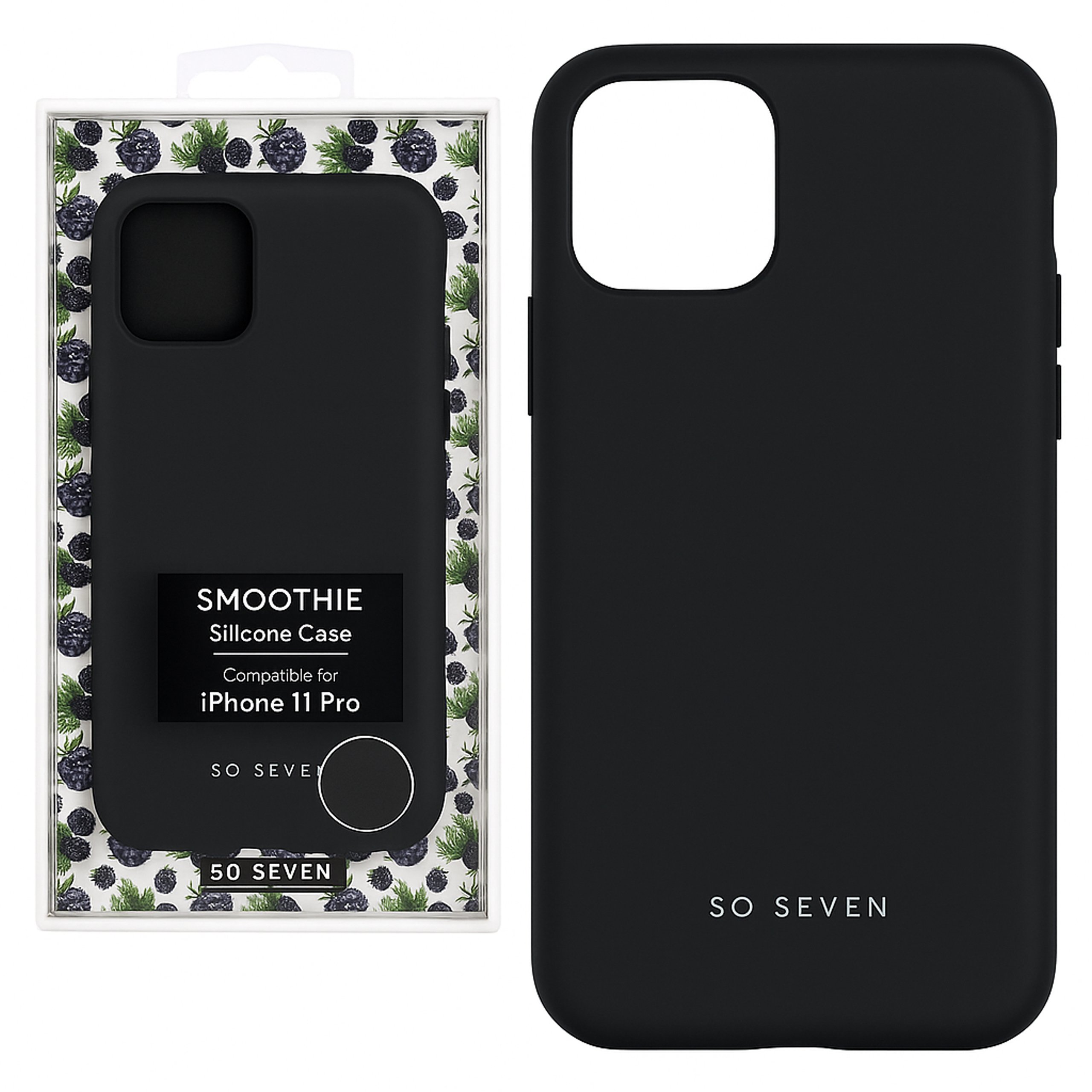 Czarne etui So Seven Smoothie do iPhone 11 Pro - widok z przodu.