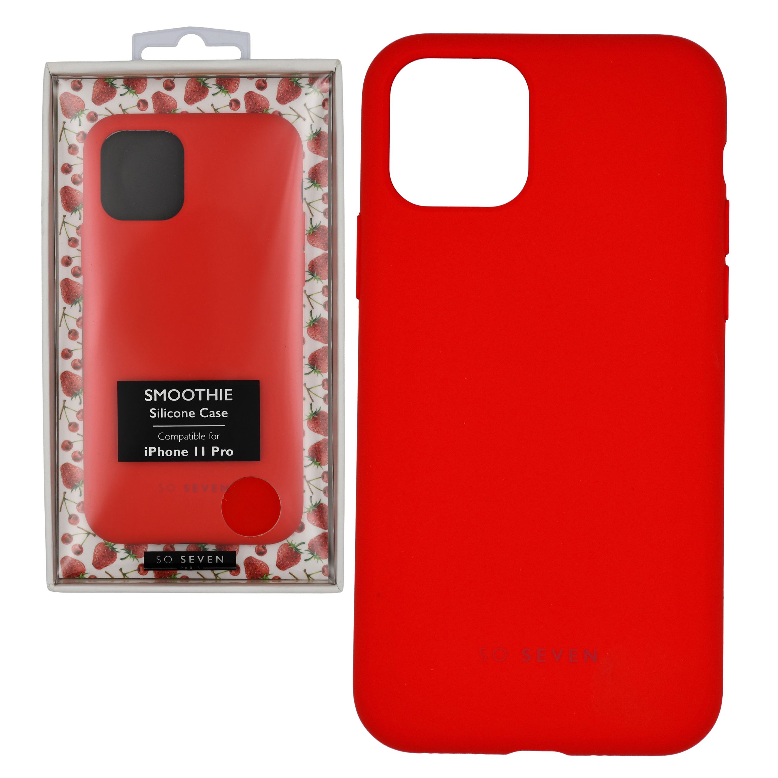 Czerwone etui So Seven Smoothie do iPhone 11 Pro - widok z przodu.