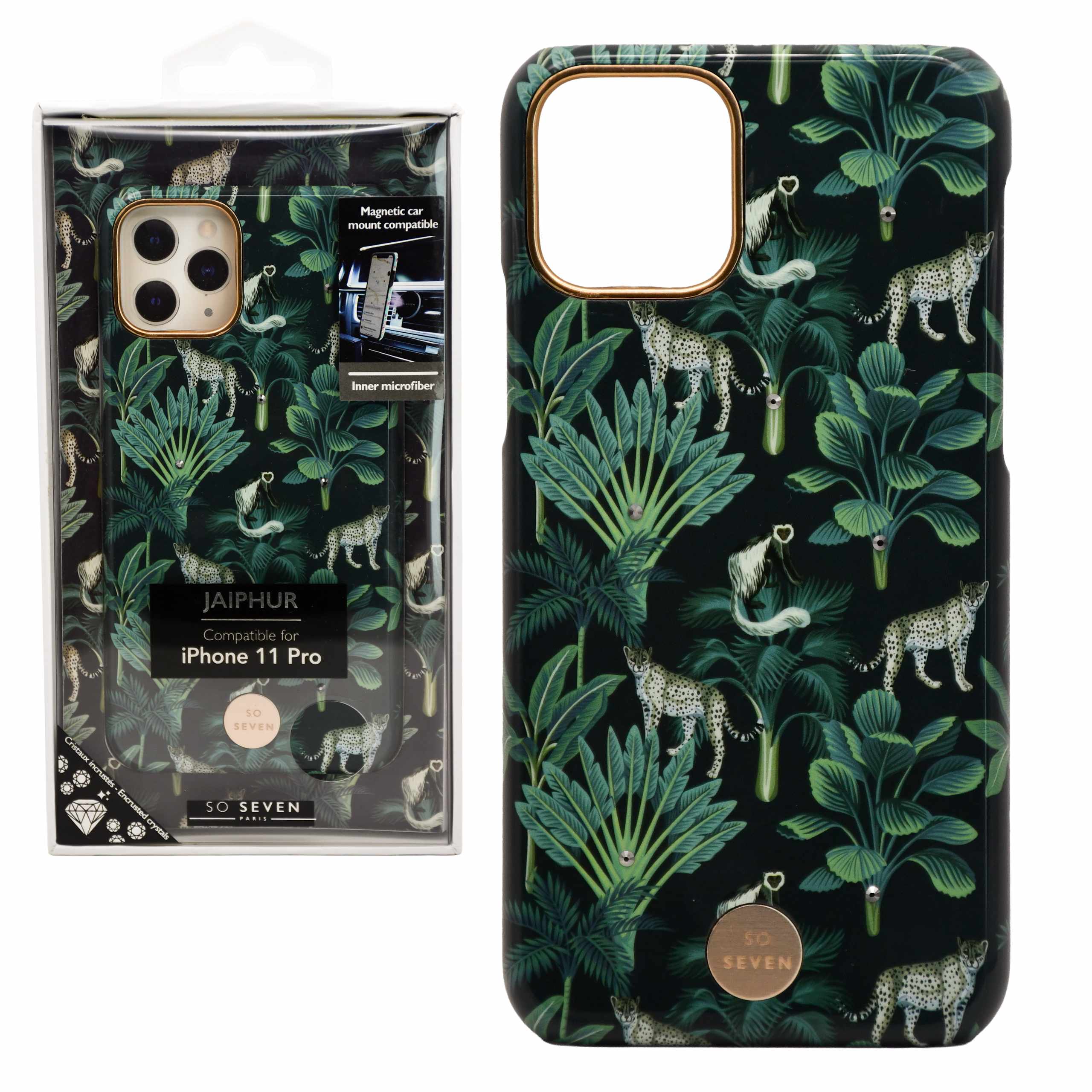 Etui So Seven Jaipur Leopard do iPhone 11 Pro z wzorem panterki.