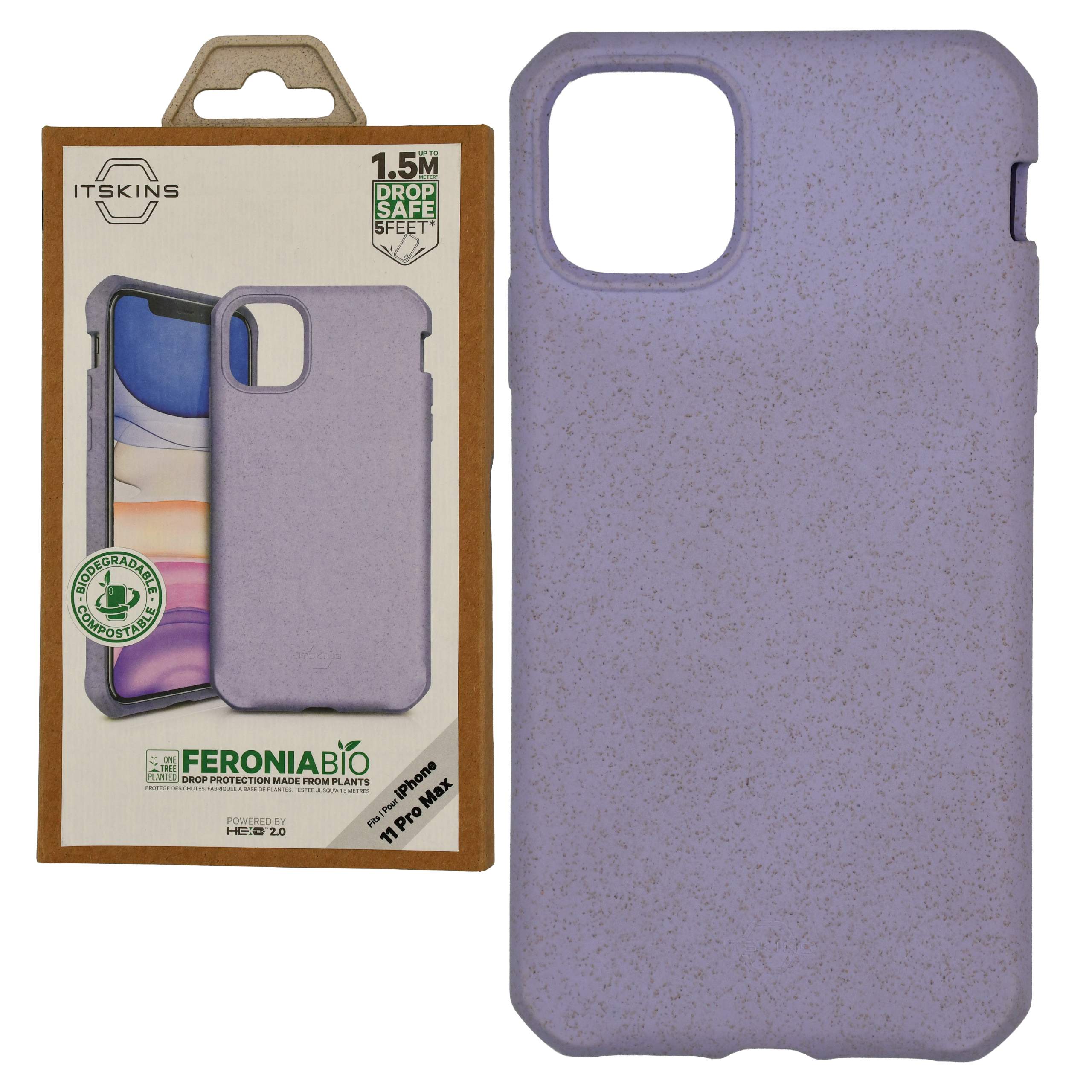 Etui ITSKINS Feronia Bio Black do iPhone 11 Pro Max - widok z przodu.